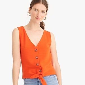 Orange Red JCrew Knot Tank S
